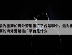 最为重要的海外营销推广平台是哪个，最为重要的海外营销推广平台是什么