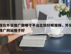 现在外贸推广做哪个平台比较好呢视频，外贸推广网站哪个好
