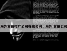 海外营销推广公司在线咨询，海外 营销公司