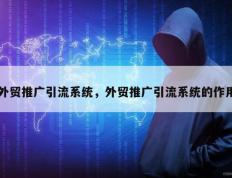 外贸推广引流系统，外贸推广引流系统的作用