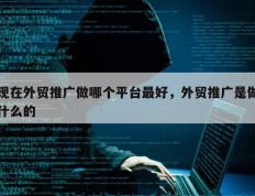 现在外贸推广做哪个平台最好，外贸推广是做什么的
