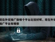 现在外贸推广做哪个平台比较好呢，现在外贸推广平台有哪些