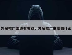 外贸推广渠道有哪些，外贸推广主要做什么