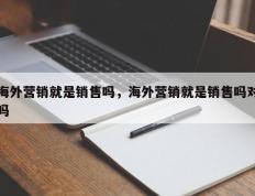 海外营销就是销售吗，海外营销就是销售吗对吗