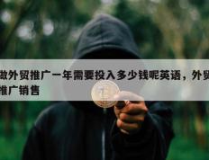 做外贸推广一年需要投入多少钱呢英语，外贸推广销售