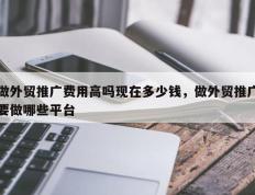做外贸推广费用高吗现在多少钱，做外贸推广要做哪些平台