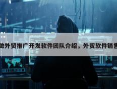 做外贸推广开发软件团队介绍，外贸软件销售