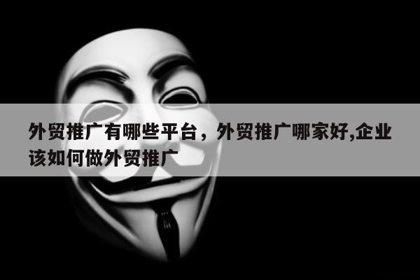 外贸推广有哪些平台	，外贸推广哪家好,企业该如何做外贸推广